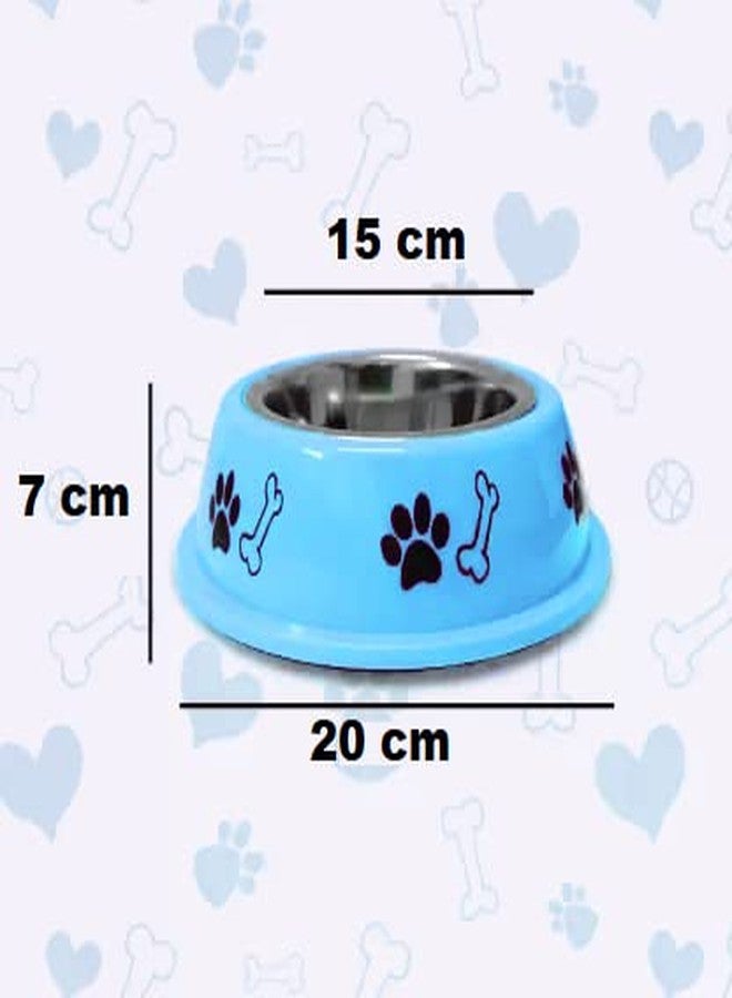 Pups&Pets وعاء طعام وماء مطبوع مضاد للانزلاق من الفولاذ المقاوم للصدأ من Pups&Pets، سعة 400 مل، مناسب للكلاب الصغيرة والجراء والقطط، ألوان متنوعة - Image 2